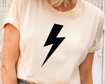 Lightning Bolt Graphic T-Shirt: Electric Storm Lover Fashion Tee