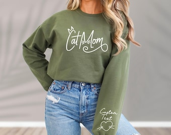 Custom Cat Mom Sweatshirt: Personalized Cat Name Hoodie