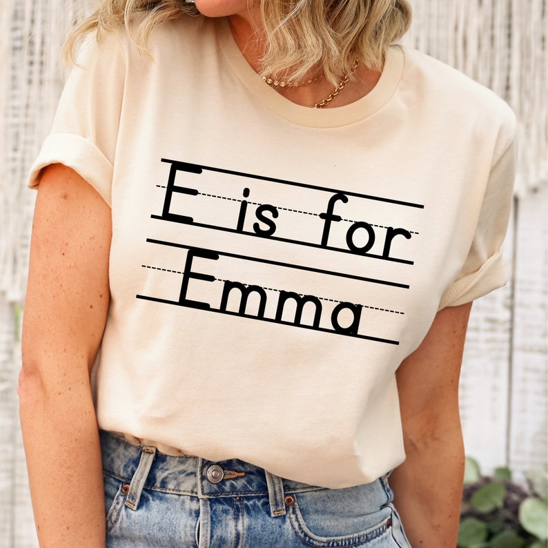 Custom Alphabet Shirt, Personalized Name Tee image 1
