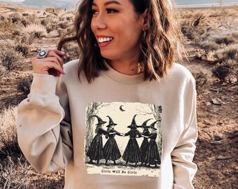 Vintage Halloween Witch Sweatshirt: Funny Retro Spooky Season Hoodie