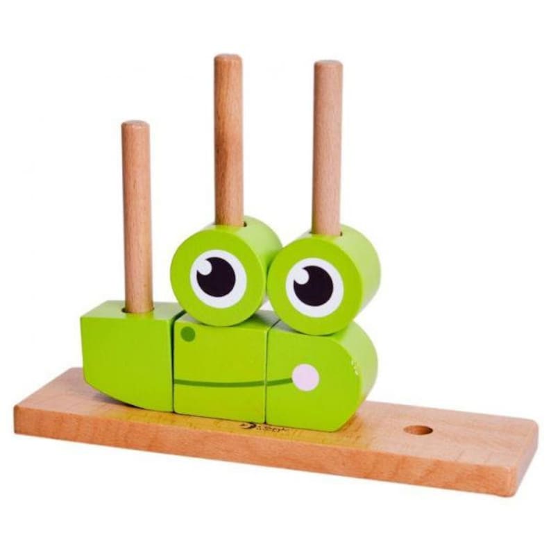 Wooden Puzzle Frog Fox Block Pyramid Educational Toy Eco Toy Preschool Learning Perfect Gift for Child Kid