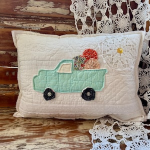 Flower Market Pillow, Repurposed Quilt Pillow, Vintage Repurposed Chenille Bedspread, Farmhouse Decor, Handmade