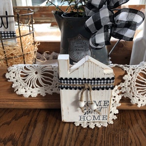 Home, Home Sweet Home, Wooden House, Tiered Tray Decor, Country Farmhouse Decor
