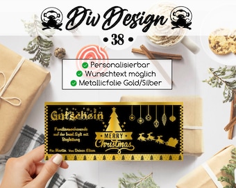 Personalisierter Geschenkgutschein Coupon Weihnachtsgeschenk | Weihnachten| Kunstdruck | personalisiertes Geschenk