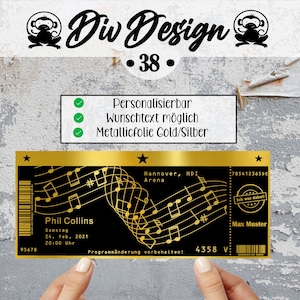 Personalized concert ticket | Entrance ticket | Ticket | Event | Concert | Musical | Concert ticket packaging | Gift