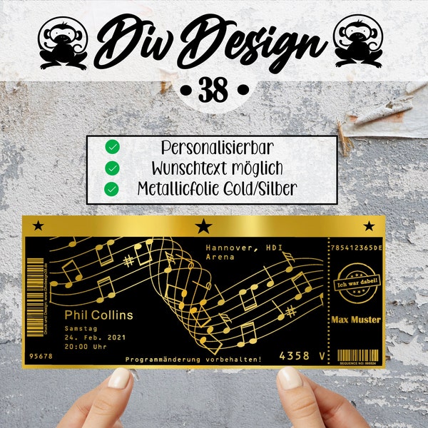 Konzertticket personalisiert | Eintrittskarte | Ticket | Event | Konzert | Musical | Konzertkarte Verpackung | Geschenk