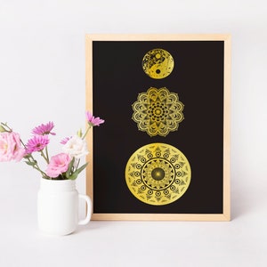 Abstract | Mandala Kreise | Poster auf DIN A4 | Wandbild | Kunstdruck | Folie Druck | Dekoration