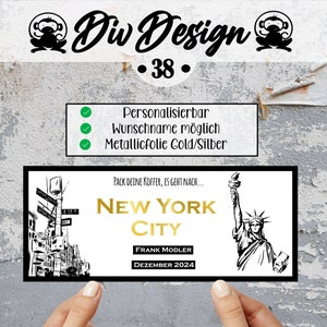 New York City USA personalisiert | Reisegutschein individuell | Gutschein Reisen | Urlaubsreise | Kunstdruck | personalisiertes Geschenk