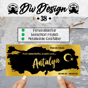 Reisegutschein Türkei personalisiert | Standurlaub Türkei | Gutschein Reisen | Urlaubsreise | personalisiertes Geschenk