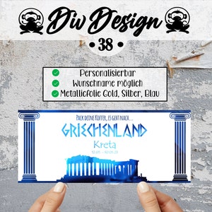 Reisegutschein Griechenland personalisiert | Familienurlaub Griechische Inseln | Gutschein Reisen | Urlaubsreise | personalisiertes Geschenk