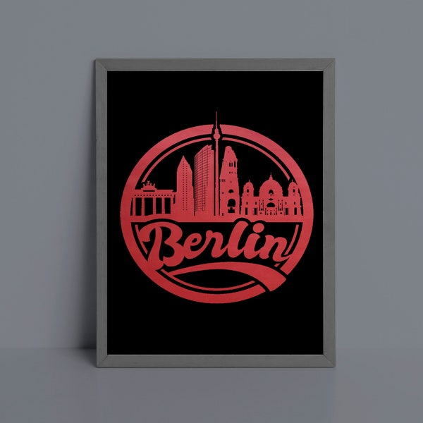 Berlin- Skyline - Hauptstadt - Wandbild Folie Druck