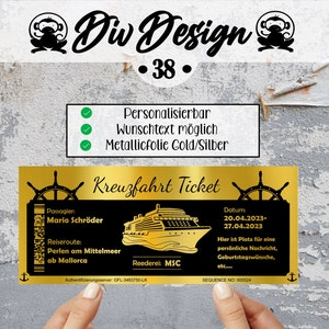 Kreuzfahrt Ticket personalisiert | Kreuzfahrtschiff | individuelle Reise | Bordkarte | Gutschein | Urlaubsreise | personalisiertes Geschenk