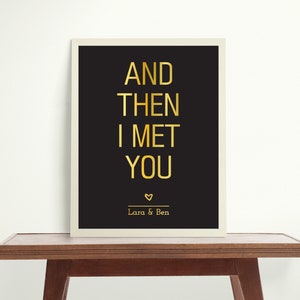 And then i met you | Valentinstag Geschenk personalisiert | Liebespaar | Wandbild | DIN A4 | Paarposter | Druck | personalisiertes Geschenk