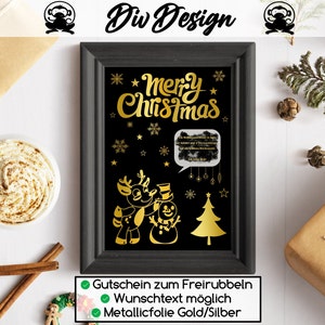 Rubbelkarte Weihnachten | Gutschein Weihnachten | Weihnachtskarte | Weihnachtsgeschenk