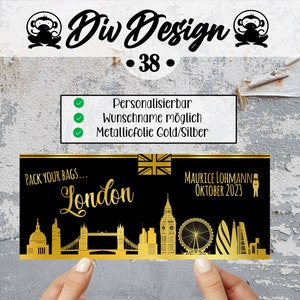 Reisegutschein London personalisiert | Wochenendtrip England | Gutschein Reisen | Urlaubsreise | personalisiertes Geschenk