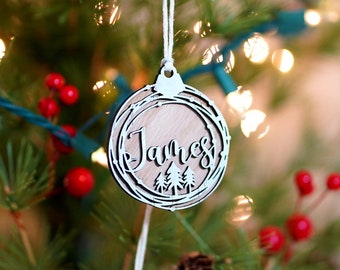 Christmas Ornaments, Wood Decor, Personalized Ornaments, Christmas custom gift, Name tags