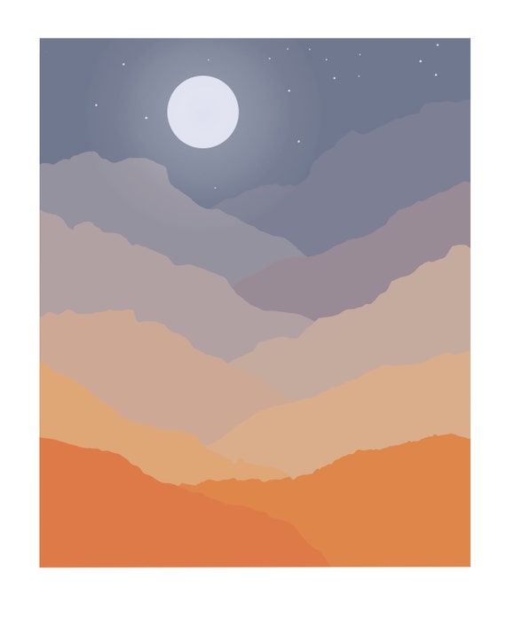 Digital Art Sunset Printable Art Printable | Etsy