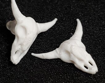 bull earrings, Cowgirl earrings, Skull earrings, 3d printed