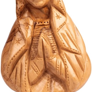 Carved Figurine Virgin Mary Olive Wood, Hand Carved Madonna Statue, Blessed Virgin Mary, Small Holy Mary, St Mary Statues Catholic Gifts