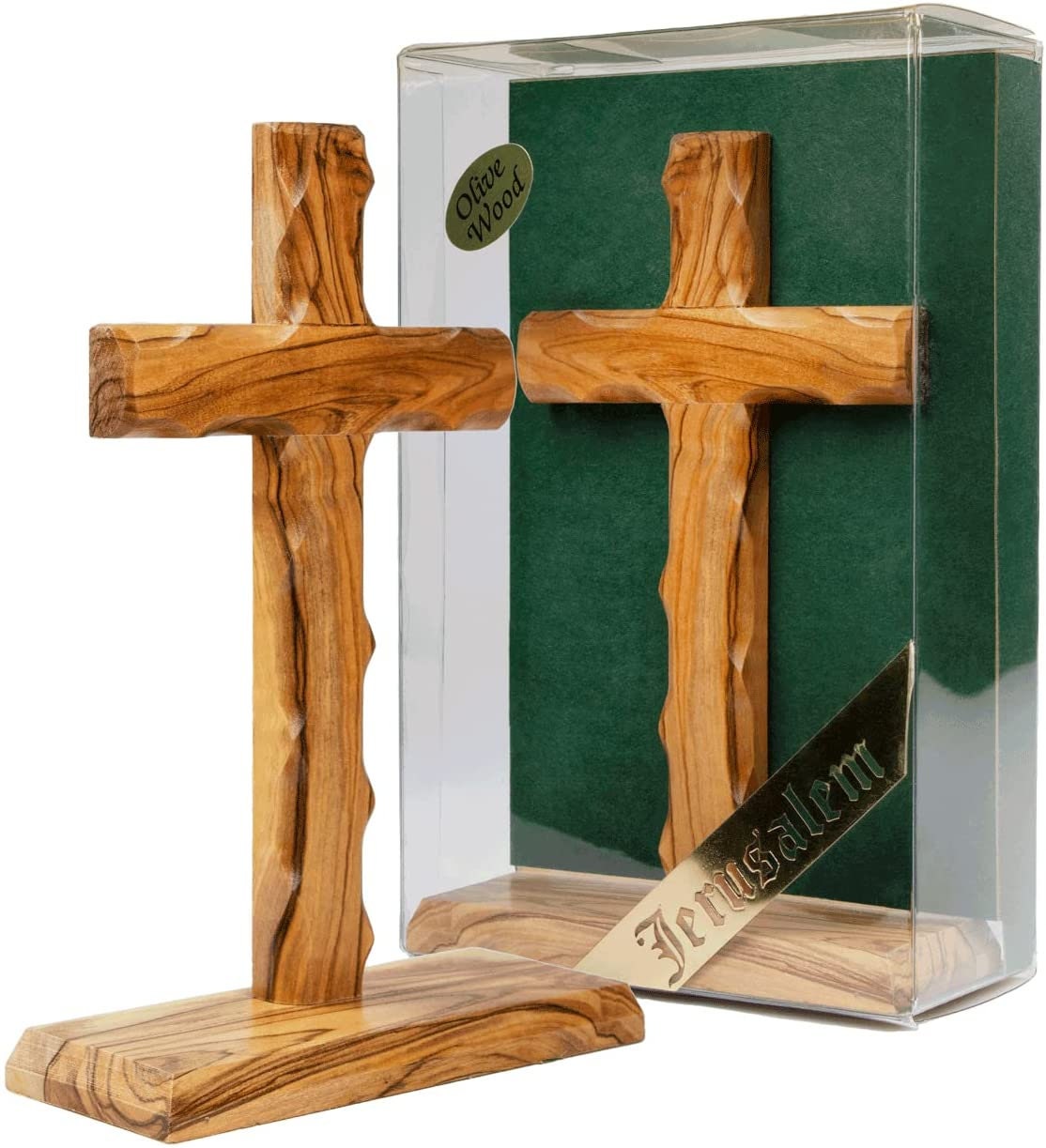 Comfort Pocket Cross Crucifix , 4.3 Olive Wood from Holy Land