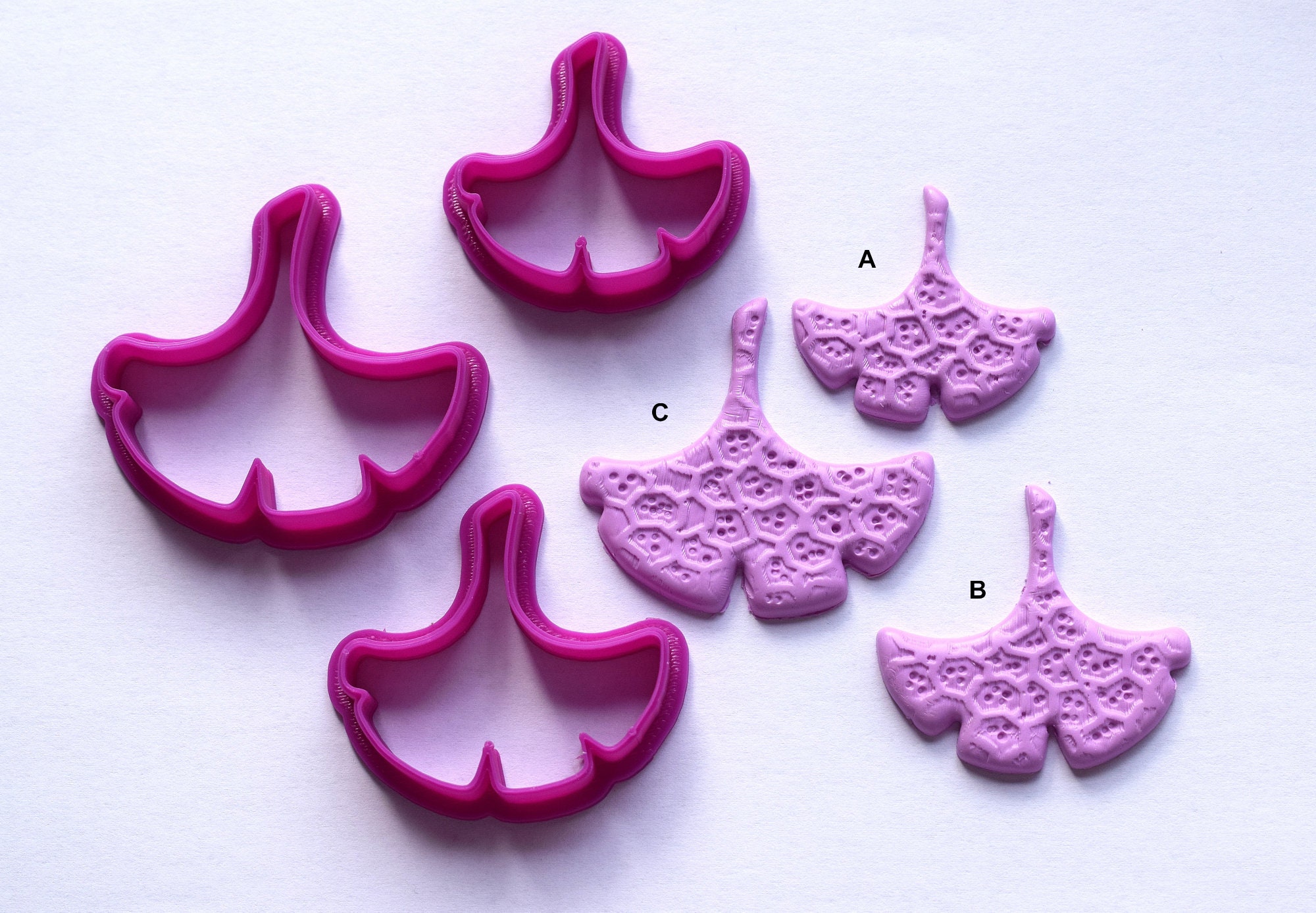 Ginkgo Ausstecher - 5cm / 8cm / 10cm / 12cm Größe, 25mm Tief, Aus PLA-Kunststoff (lebensmittelecht), Für Kekse & Fondant
