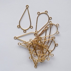 Silver or Gold Elongated Looped Earring Base - 10 pack