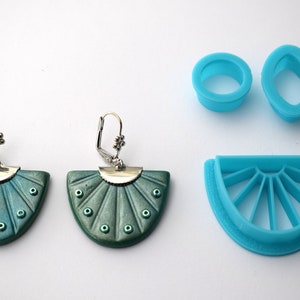 Halb abgerundete Wagenrad Ohrringe Form Polymer Clay Cutters