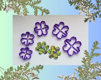 Fina blomformade örhängen, brosch eller hänge i polymer - 5 storlekar