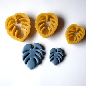 Set of 3 Monstera Leaf Shape Polymer Clay Cutters