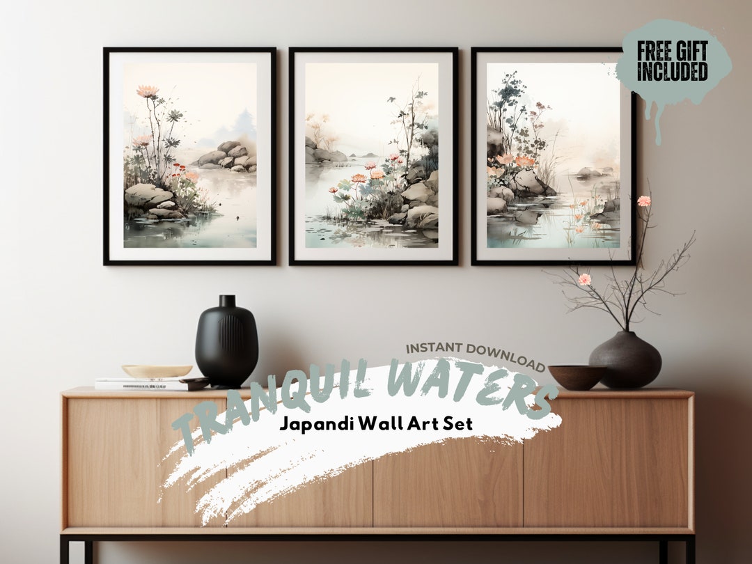 Japandi Wall Art, Set of 3 Prints, Wabi Sabi Wall Art, Zen Wall Art ...