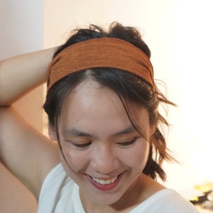 Natural Cotton Brown Yam Root Dyed Headband - Handcrafted Natural Dye Head wrap Accessories