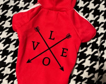 Dog Hoodie Valentine’s Day Dog Hoodie Sweatshirt for Small & Very Large Dogs Cats Pets / Valentines Day Pet Clothing Love More