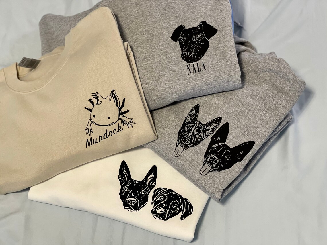 Custom Dog Sweatshirt Hoodie W/ Your Pets Picture Custom Etsy