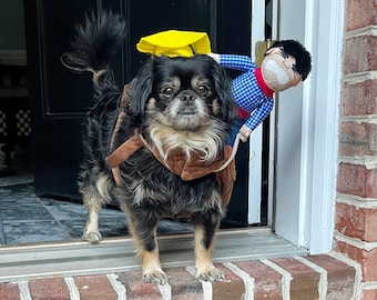 Pet Halloween Costume | Cowboy Ride on Halloween Costume | Rodeo Cowboy Dog Costume | Ride-on Dog Costume |