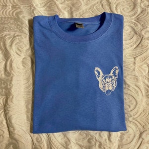Personalized dog shirt custom made pet artwork one of a kind shirt long sleeve shirt w/ dog pet picture