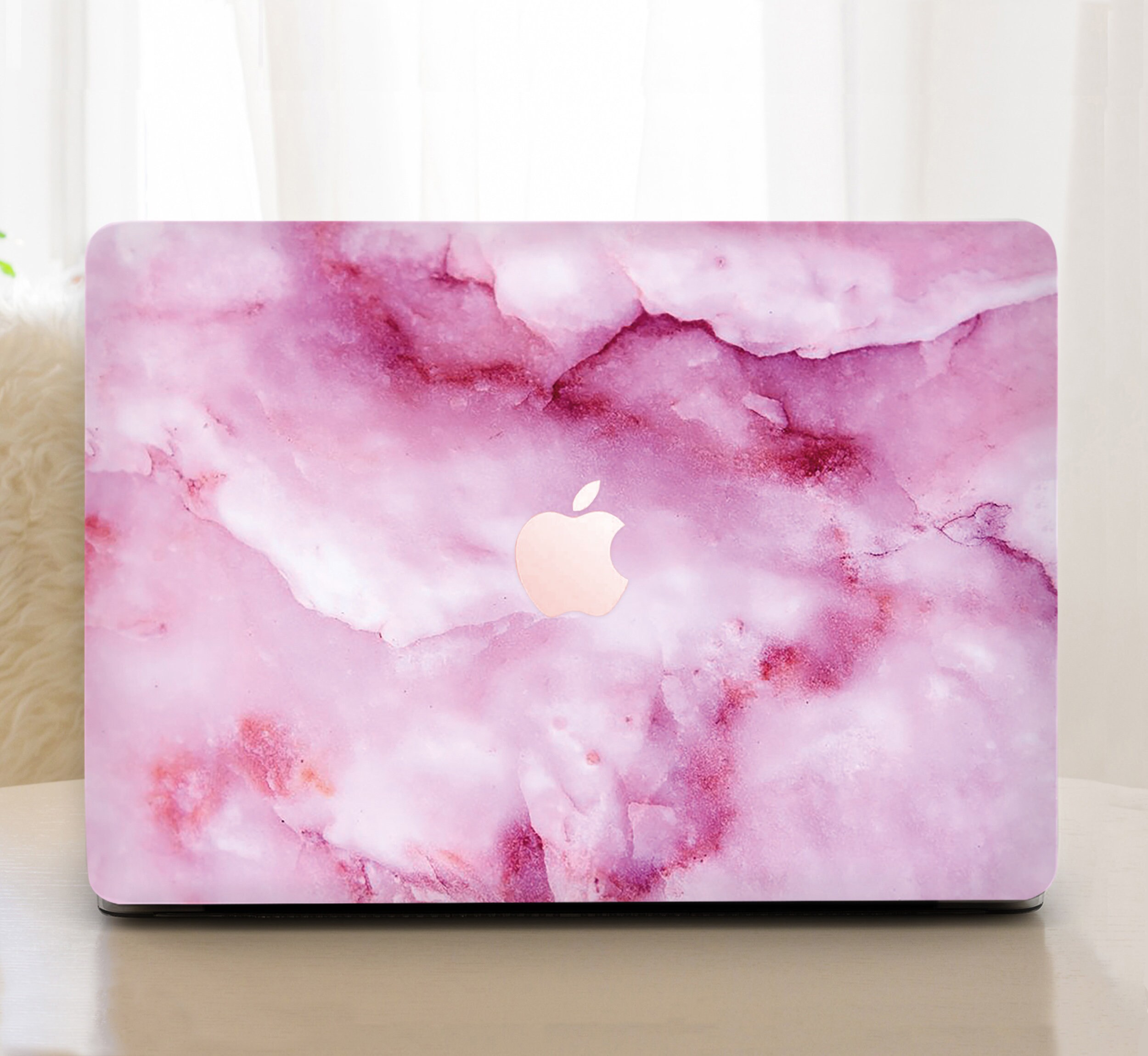 Pink Marble Macbook Air Case 13 M2 Rose Gold Marble Macbook Etsy UK