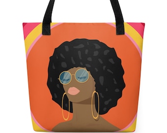 Bolso de mano afroamericano, bolso de mano de mujer negra, regalos para mujeres, arte afro, magia de melanina