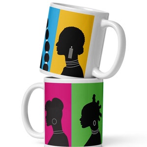 Melanin Ladies Ceramic Mug: Afro Women Natural Hairstyles
