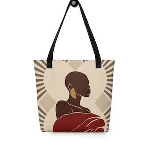 Black Woman Tote Bag  Gifts for Women Afro Art Tote Bag Black Queen Tote Bag Black Girl Art Melanin Magic African American Totes