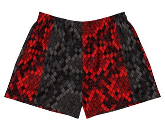 Pantaloncini sportivi unisex con stampa serpente, pantaloncini da basket, pantaloncini da palestra in rete, abbigliamento da rave, abbigliamento da strada per festival, pantaloncini da corsa, abbigliamento sportivo