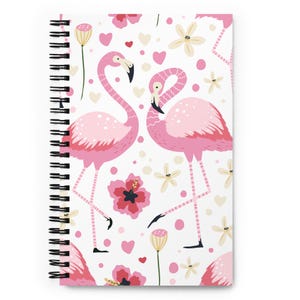 Cahier à spirales chic flamant rose, journal de fixation d'objectifs, journal de motivation pour une écriture expressive