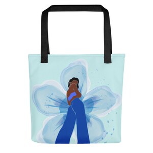 Black Woman Tote Bag  Gifts for Women Afro Art Tote Bag Black Queen Tote Bag Black Girl Art Melanin Magic African American Brown Skin Tote