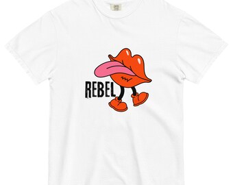 Camiseta gráfica Rebel Lips - Camiseta unisex con colores cómodos