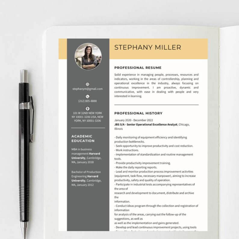 Resume Template Word Pages Google Docs Resume Modern Resume - Etsy