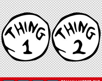 Thing 1 and Thing 2 SVG / Thing 1 and Thing 2 svg png pdf / Thing 1 and Thing 2 PNG / Thing 1 Thing 2 svg layers / Thing 1 Thing 2 svg, dxf