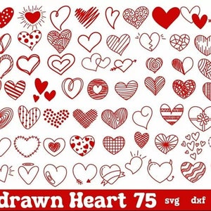 Doodle Heart SVG Bundle, Heart SVG Bundle, Sketch, Hand-drawn Heart svg, Valentine Heart svg, Name Frame svg, Cut Files Cricut, Silhouette