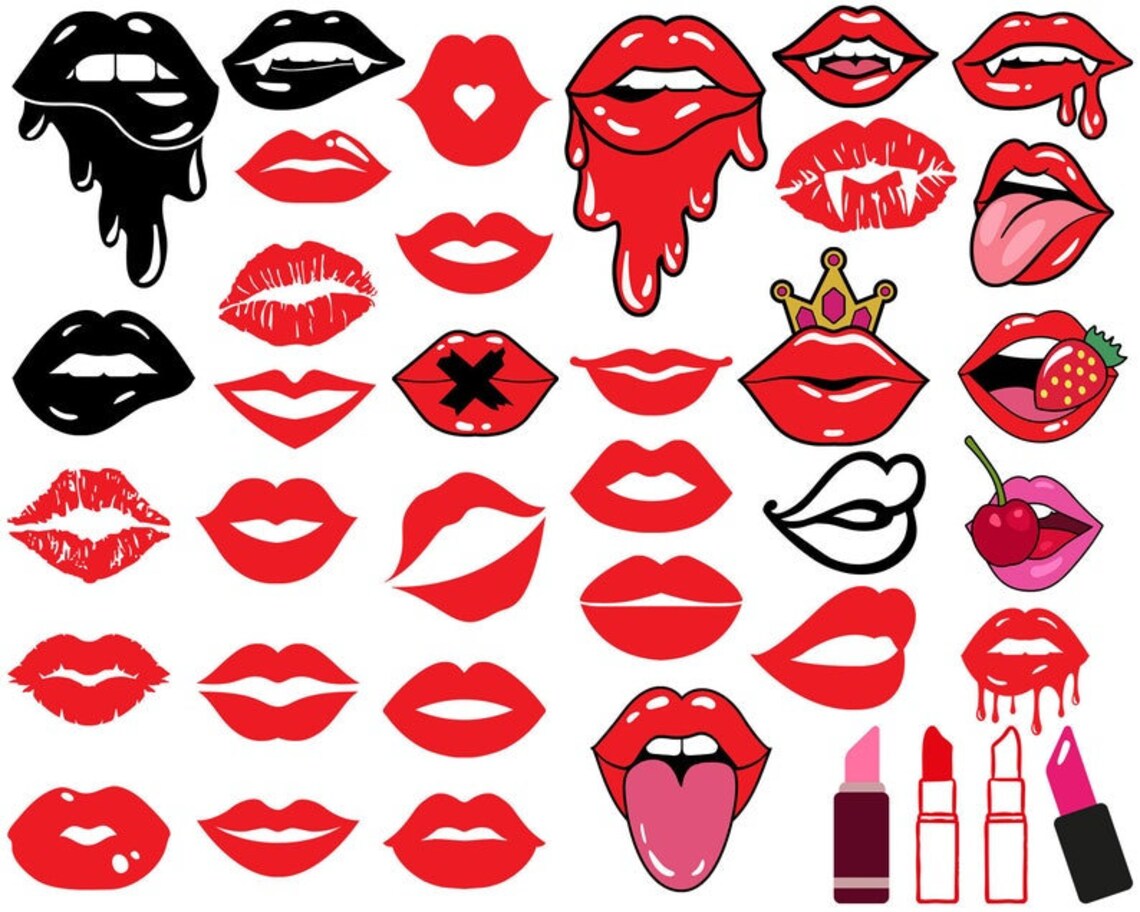 Lips SVG, Lips Bundle Svg, Kiss Svg,bleeding Lips,biting Lips Svg,kiss ...