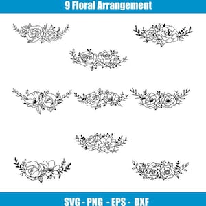 Floral svg, Flower bundle svg, Flower spray svg, Flower svg, Sign svg, Line drawing svg, bundle svg, SVG,PNG, EPS, Dxf, Download, Cricut