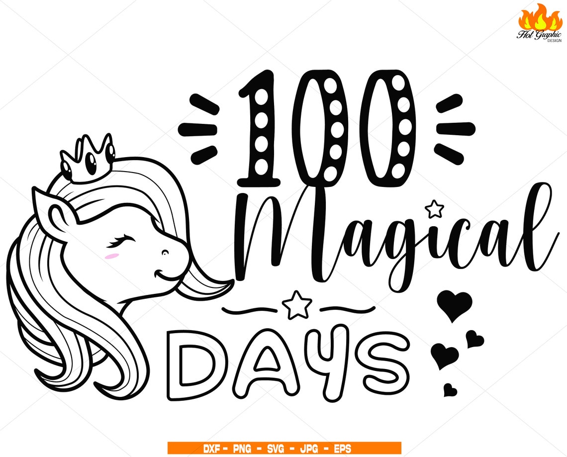 100 Magical Day Svg File for Cricut - 100 School Svg Cut File - Magical ...