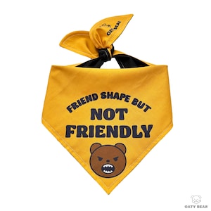 Não amigável Bandana para cães | Bandana de alerta para cães | Bandana para não acariciar | Cão ansioso | Cão reativo | Bandana amarela para cães sem cães